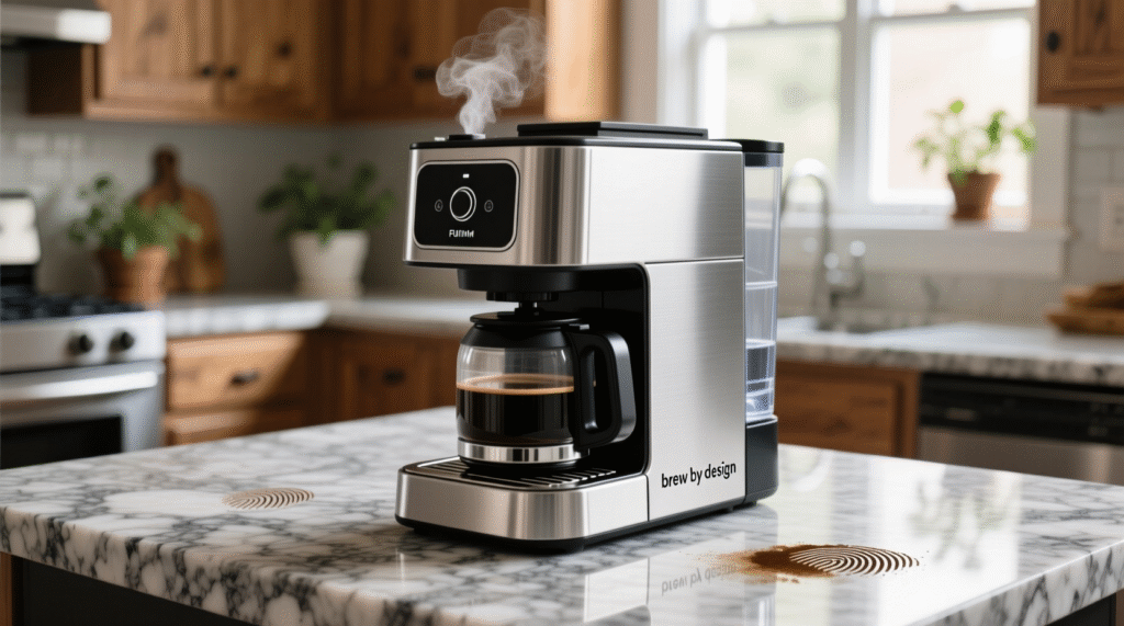 brewing coffee with coffee maker